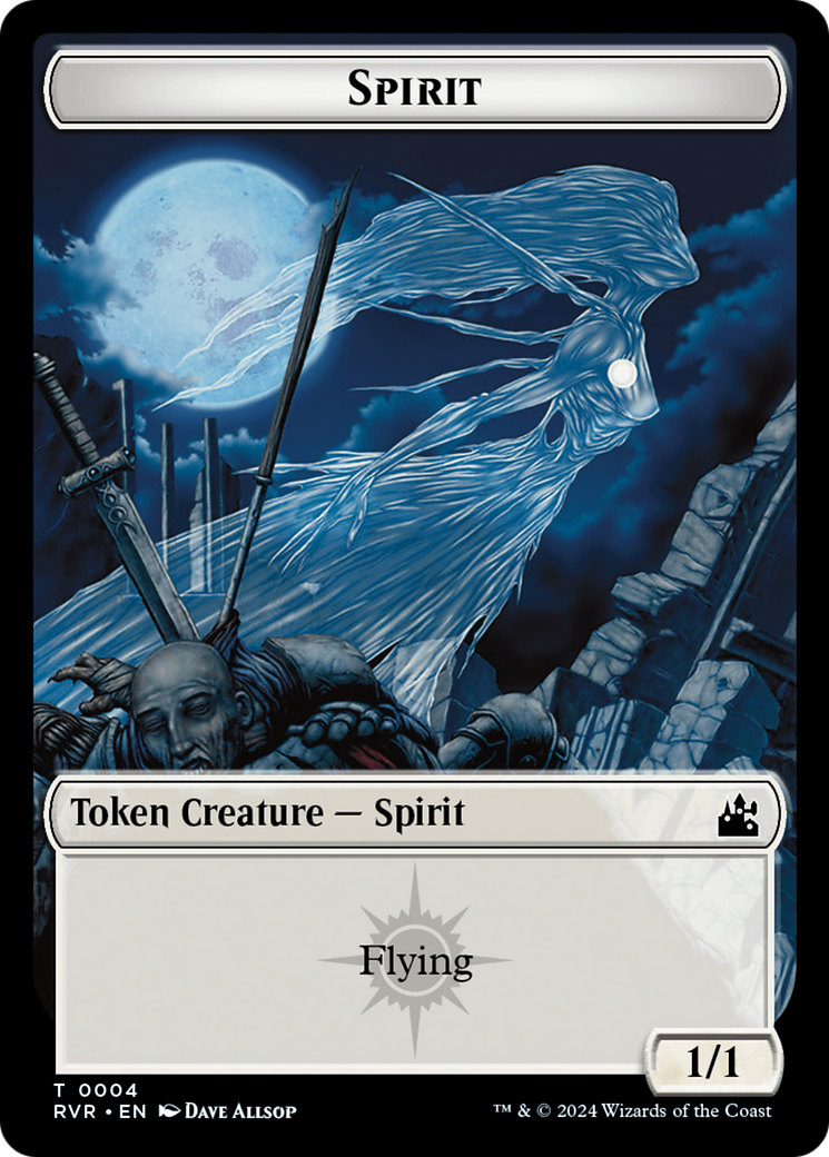 Spirit (0018) // Spirit (0004) Double-Sided Token [Ravnica Remastered Tokens] | Kessel Run Games Inc. 