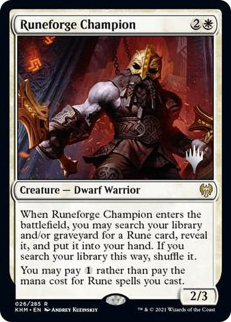 Runeforge Champion (Promo Pack) [Kaldheim Promos] | Kessel Run Games Inc. 