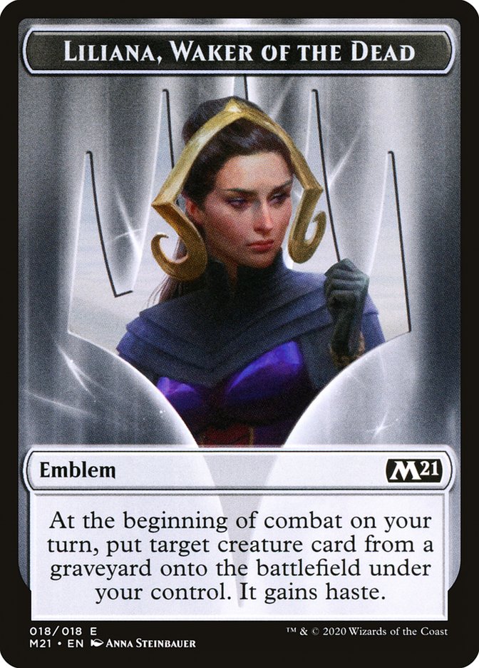 Liliana, Waker of the Dead Emblem [Core Set 2021 Tokens] | Kessel Run Games Inc. 