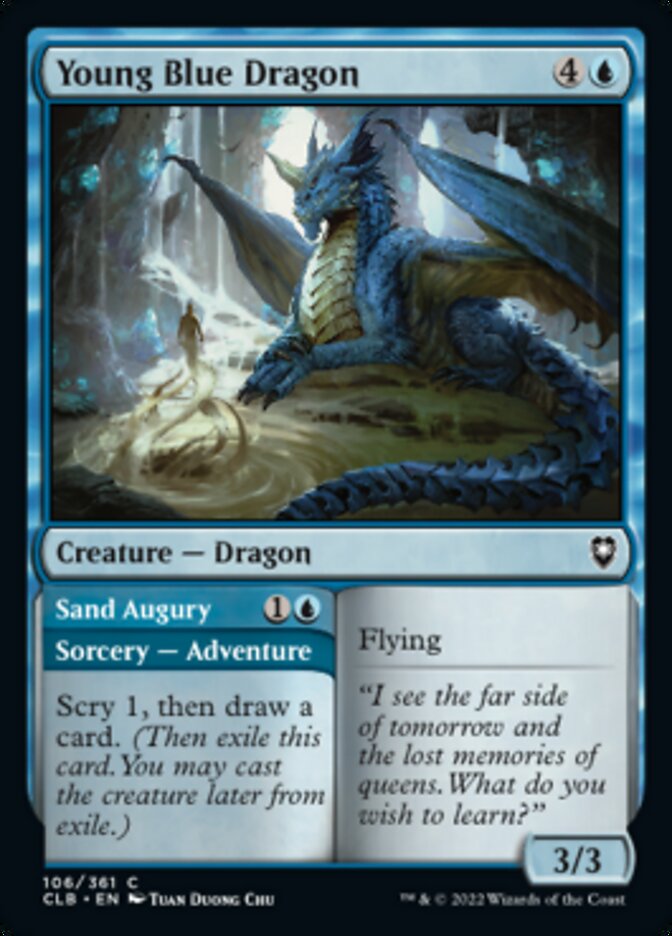 Young Blue Dragon // Sand Augury [Commander Legends: Battle for Baldur's Gate] | Kessel Run Games Inc. 