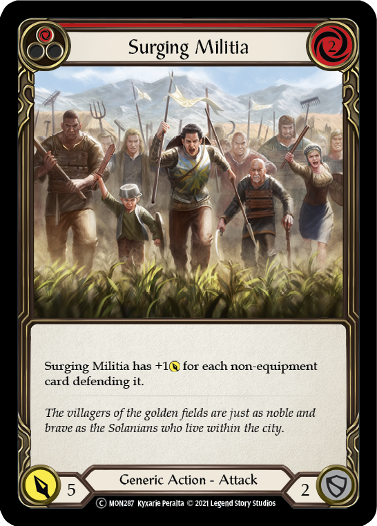 Surging Militia (Red) [U-MON287] (Monarch Unlimited)  Unlimited Normal | Kessel Run Games Inc. 