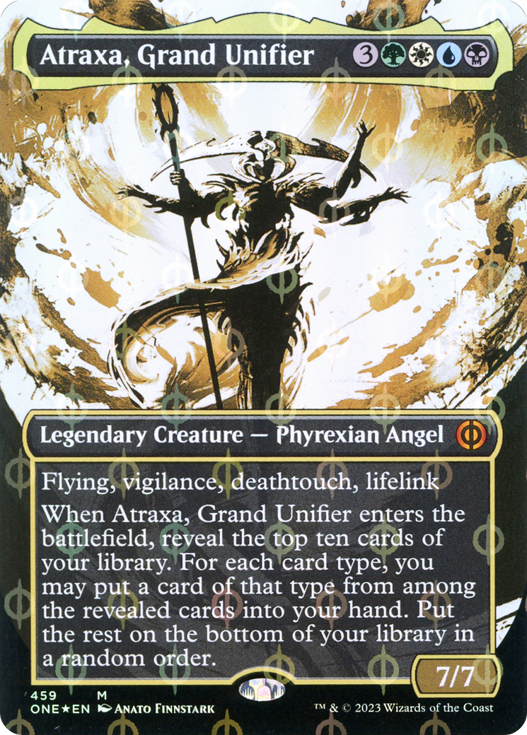 Atraxa, Grand Unifier (Borderless Ichor Step-and-Compleat Foil) [Phyrexia: All Will Be One] | Kessel Run Games Inc. 