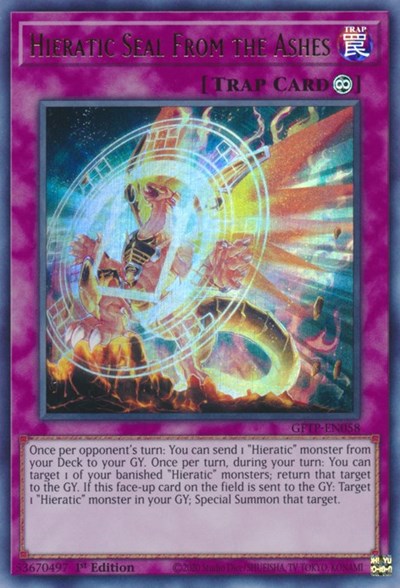 Hieratic Seal from the Ashes [GFTP-EN058] Ultra Rare | Kessel Run Games Inc. 