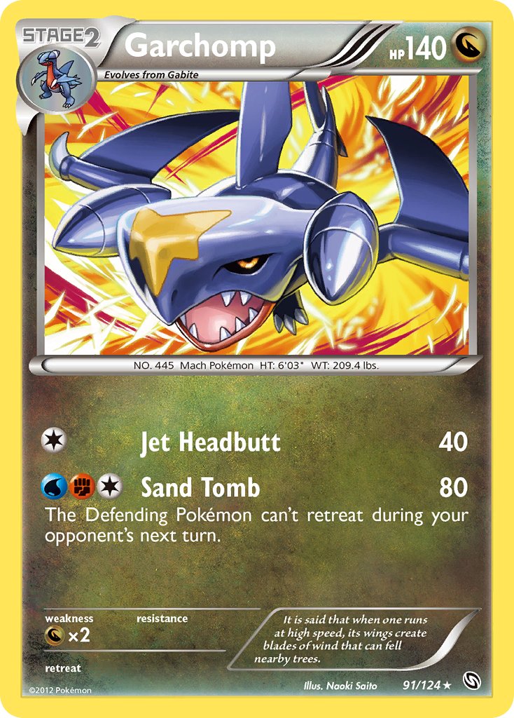 Garchomp (91/124) (Cosmos Holo) (Blister Exclusive) [Black & White: Dragons Exalted] | Kessel Run Games Inc. 