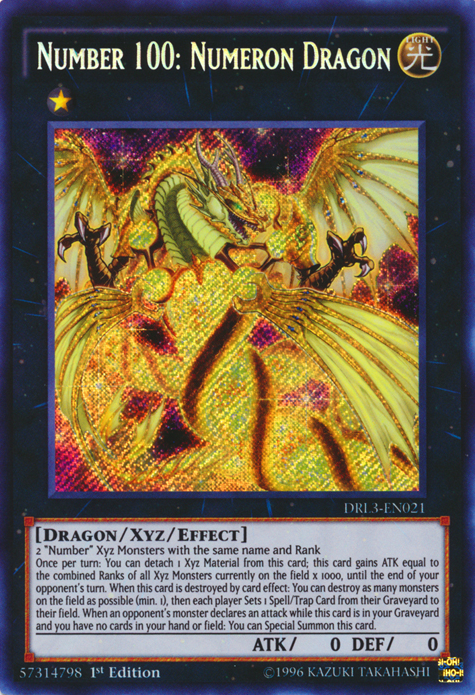 Number 100: Numeron Dragon [DRL3-EN021] Secret Rare | Kessel Run Games Inc. 