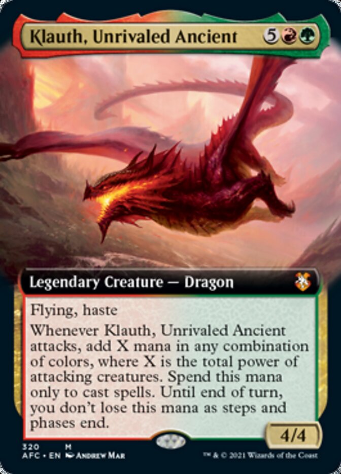 Klauth, Unrivaled Ancient (Extended Art) [Dungeons & Dragons: Adventures in the Forgotten Realms Commander] | Kessel Run Games Inc. 
