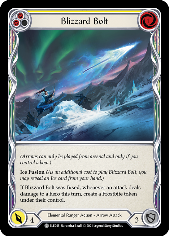 Blizzard Bolt (Yellow) [ELE045] (Tales of Aria)  1st Edition Normal | Kessel Run Games Inc. 