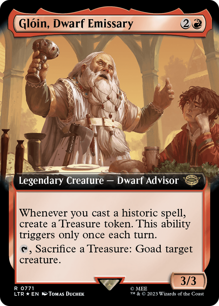 Gloin, Dwarf Emissary (Extended Art) (Surge Foil) [The Lord of the Rings: Tales of Middle-Earth] | Kessel Run Games Inc. 