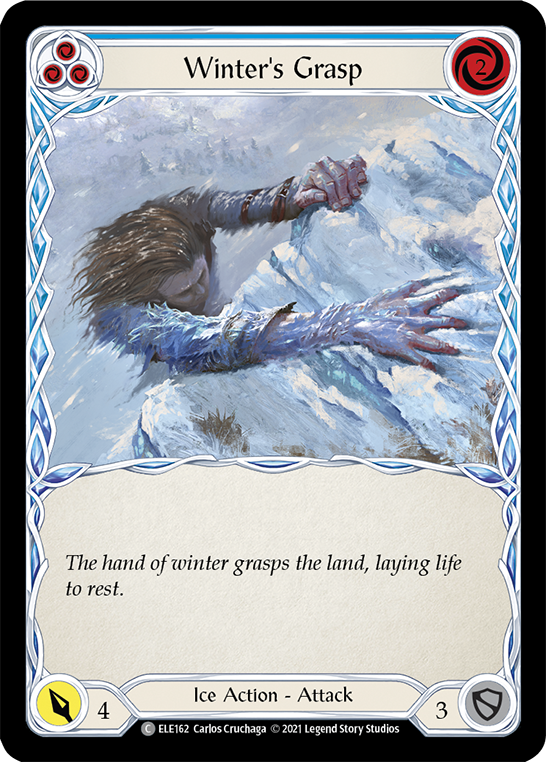 Winter's Grasp (Blue) [ELE162] (Tales of Aria)  1st Edition Rainbow Foil | Kessel Run Games Inc. 