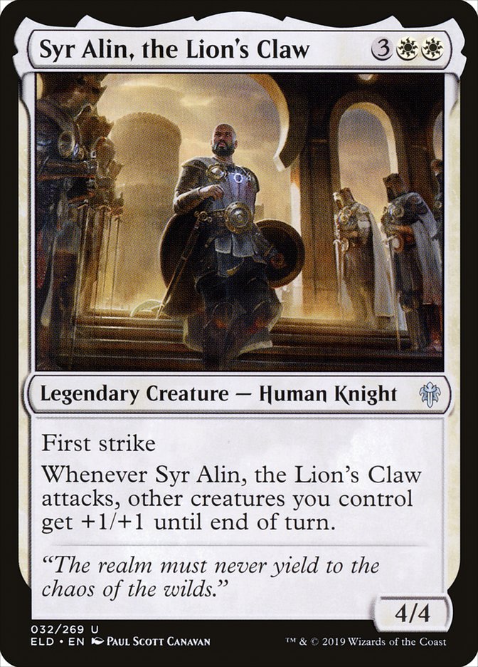 Syr Alin, the Lion's Claw [Throne of Eldraine] | Kessel Run Games Inc. 