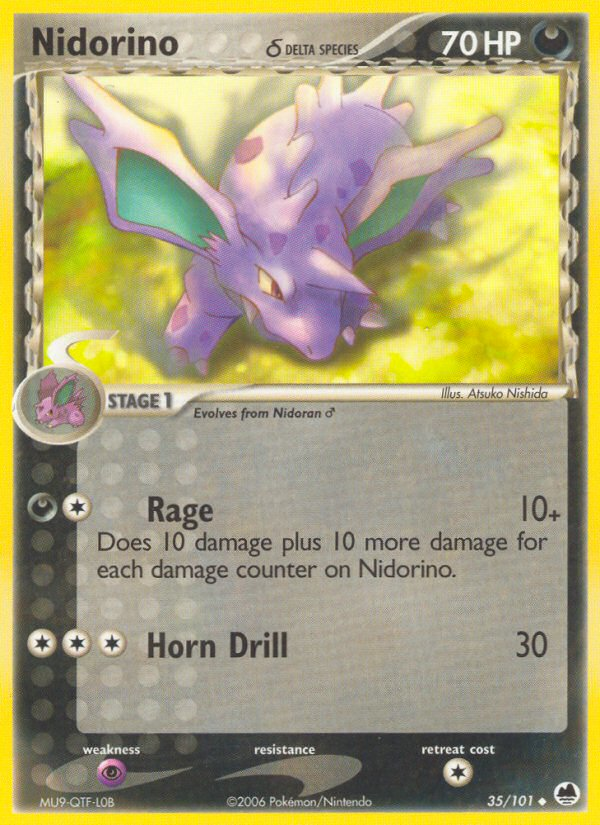 Nidorino (35/101) (Delta Species) [EX: Dragon Frontiers] | Kessel Run Games Inc. 