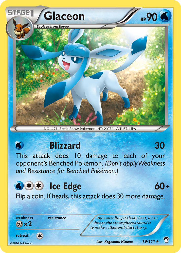 Glaceon (19/111) [XY: Furious Fists] | Kessel Run Games Inc. 