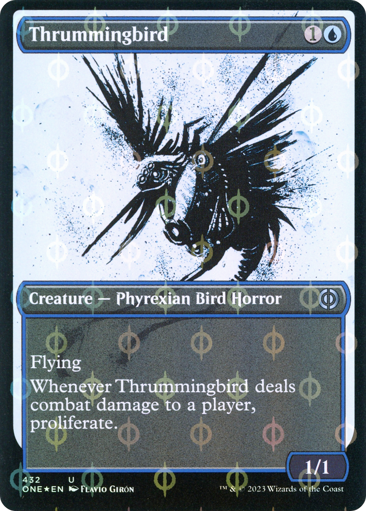 Thrummingbird (Showcase Ichor Step-and-Compleat Foil) [Phyrexia: All Will Be One] | Kessel Run Games Inc. 