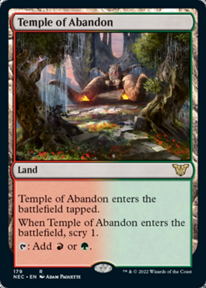 Temple of Abandon [Kamigawa: Neon Dynasty Commander] | Kessel Run Games Inc. 