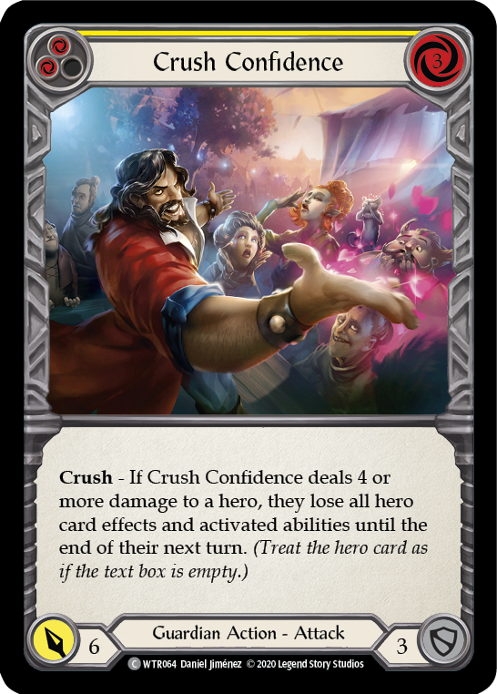 Crush Confidence (Yellow) [U-WTR064] (Welcome to Rathe Unlimited)  Unlimited Rainbow Foil | Kessel Run Games Inc. 