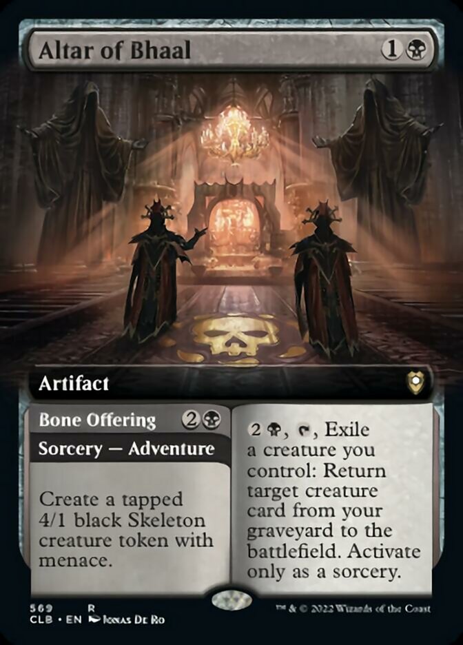 Altar of Bhaal // Bone Offering (Extended Art) [Commander Legends: Battle for Baldur's Gate] | Kessel Run Games Inc. 