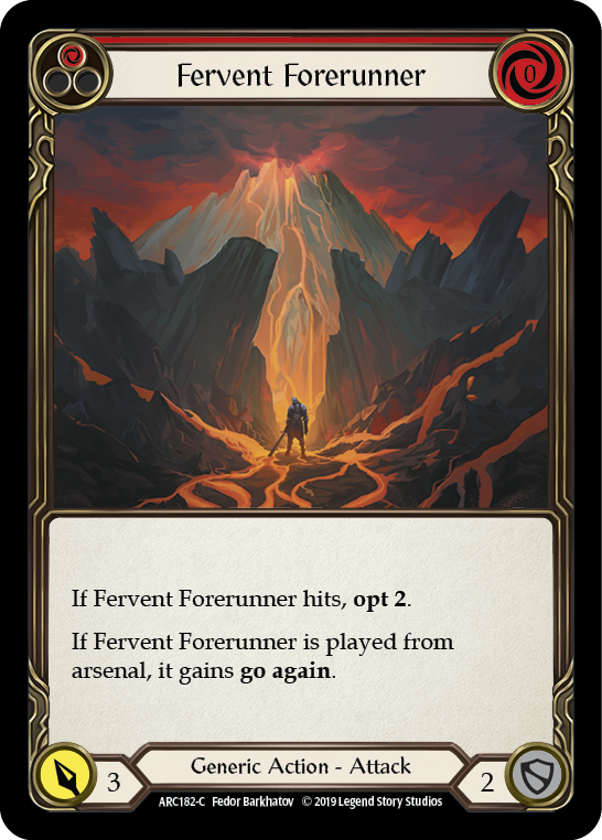 Fervent Forerunner (Red) [ARC182-C] (Arcane Rising)  1st Edition Rainbow Foil | Kessel Run Games Inc. 