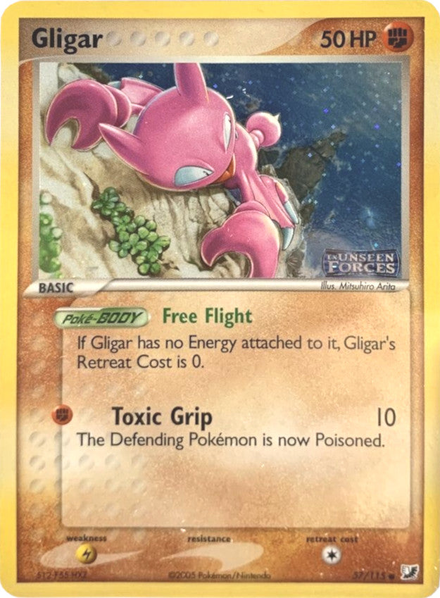 Gligar (57/115) (Stamped) [EX: Unseen Forces] | Kessel Run Games Inc. 