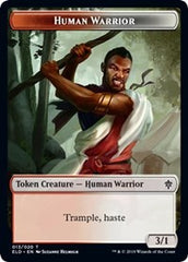 Human Warrior // Food (18) Double-Sided Token [Throne of Eldraine Tokens] | Kessel Run Games Inc. 