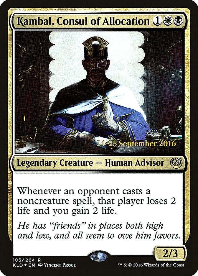 Kambal, Consul of Allocation [Kaladesh Prerelease Promos] | Kessel Run Games Inc. 