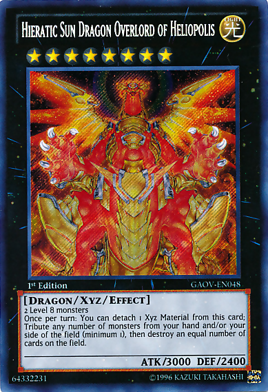 Hieratic Sun Dragon Overlord of Heliopolis [GAOV-EN048] Secret Rare | Kessel Run Games Inc. 