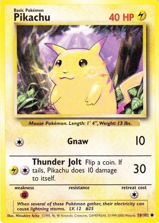 Pikachu (58/102) (Jumbo Card) [Base Set Unlimited] | Kessel Run Games Inc. 