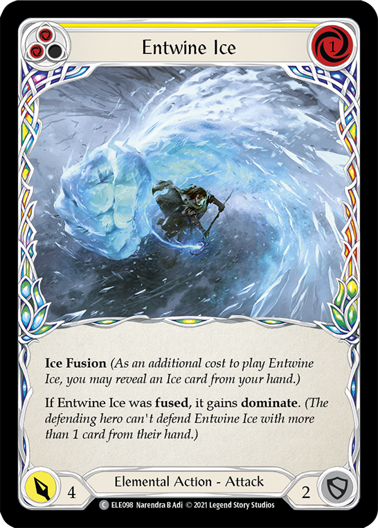 Entwine Ice (Yellow) [ELE098] (Tales of Aria)  1st Edition Rainbow Foil | Kessel Run Games Inc. 