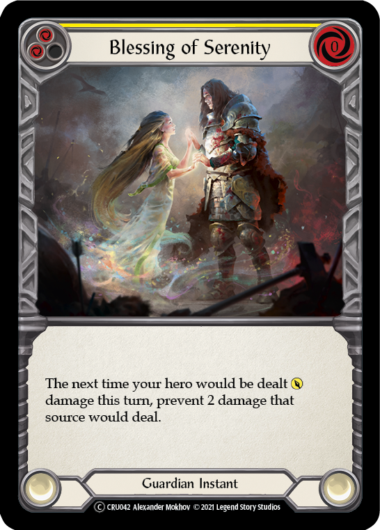 Blessing of Serenity (Yellow) [U-CRU042] (Crucible of War Unlimited)  Unlimited Rainbow Foil | Kessel Run Games Inc. 