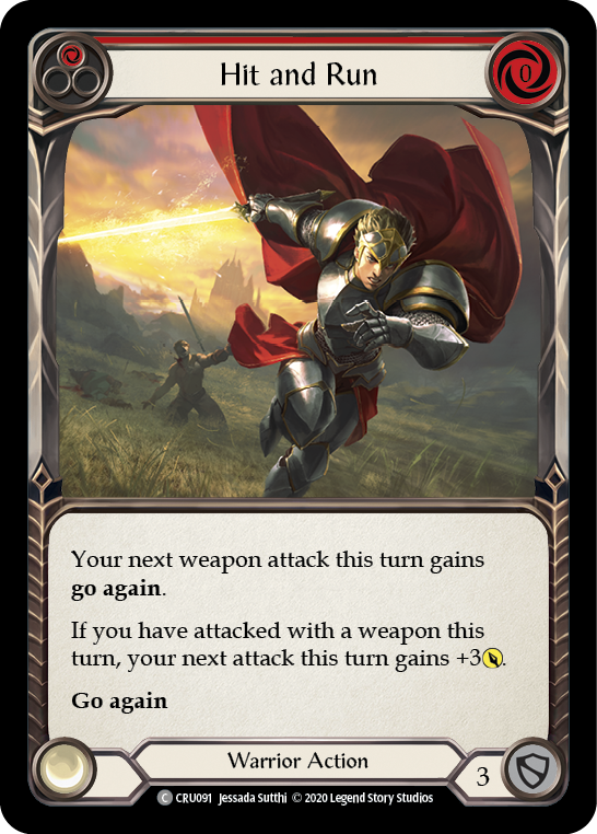 Hit and Run (Red) [CRU091] (Crucible of War)  1st Edition Rainbow Foil | Kessel Run Games Inc. 