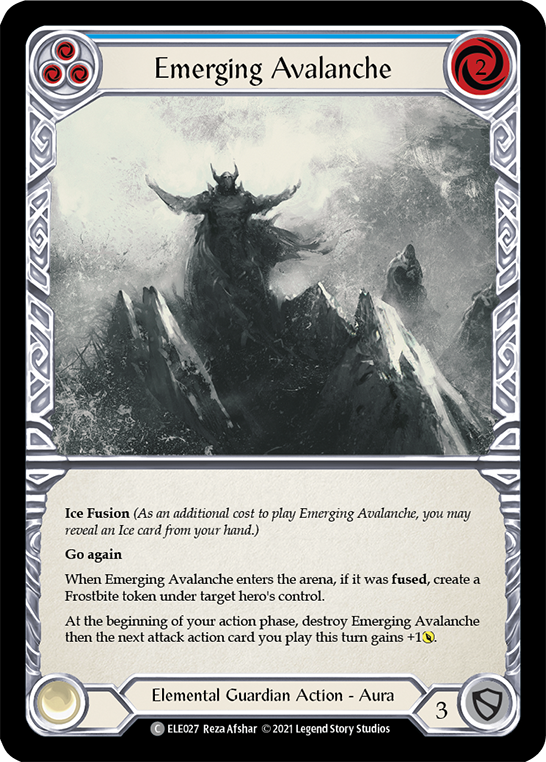 Emerging Avalanche (Blue) [ELE027] (Tales of Aria)  1st Edition Rainbow Foil | Kessel Run Games Inc. 