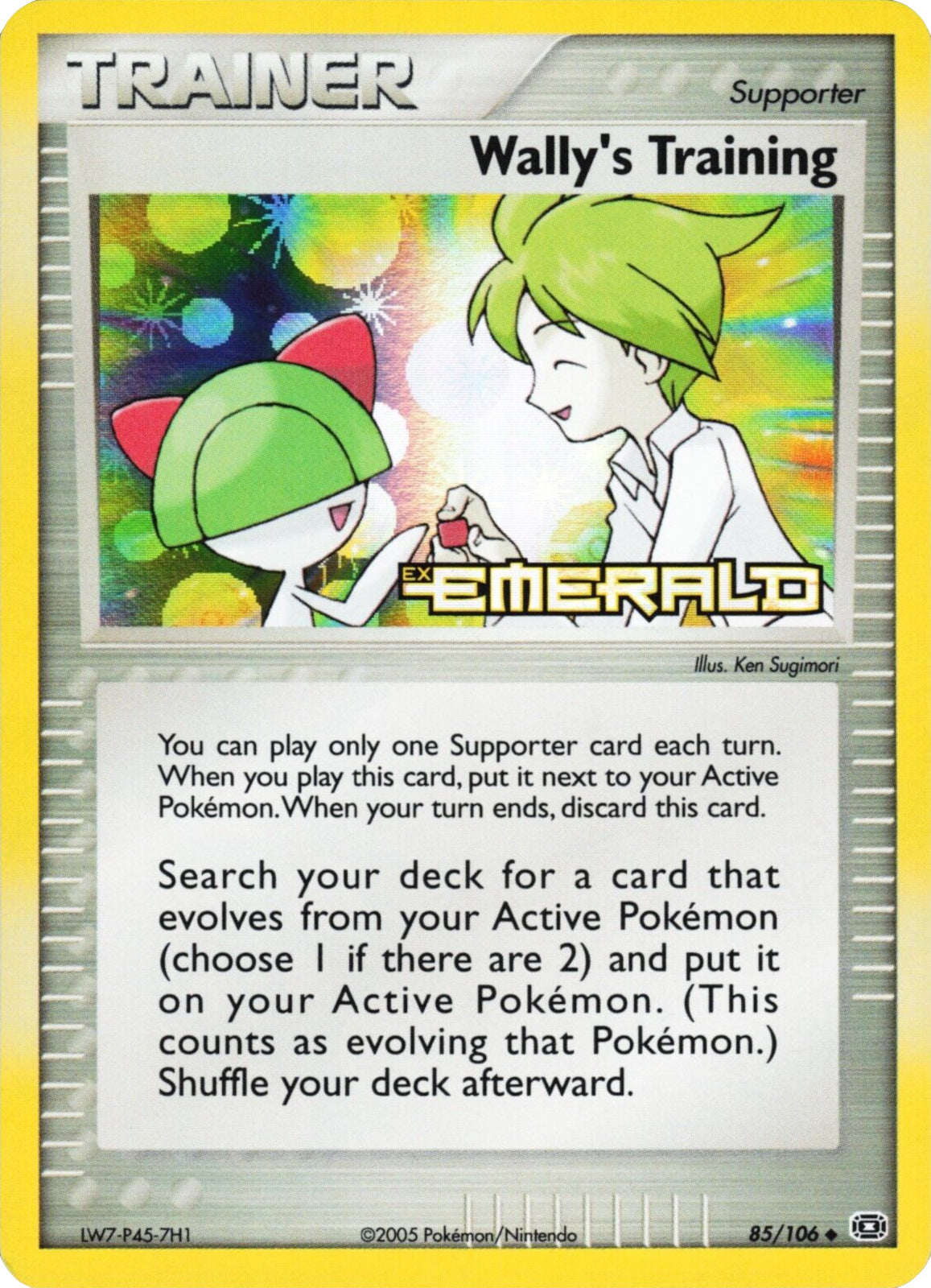 Wally's Training (85/106) (Stamped) [EX: Emerald] | Kessel Run Games Inc. 