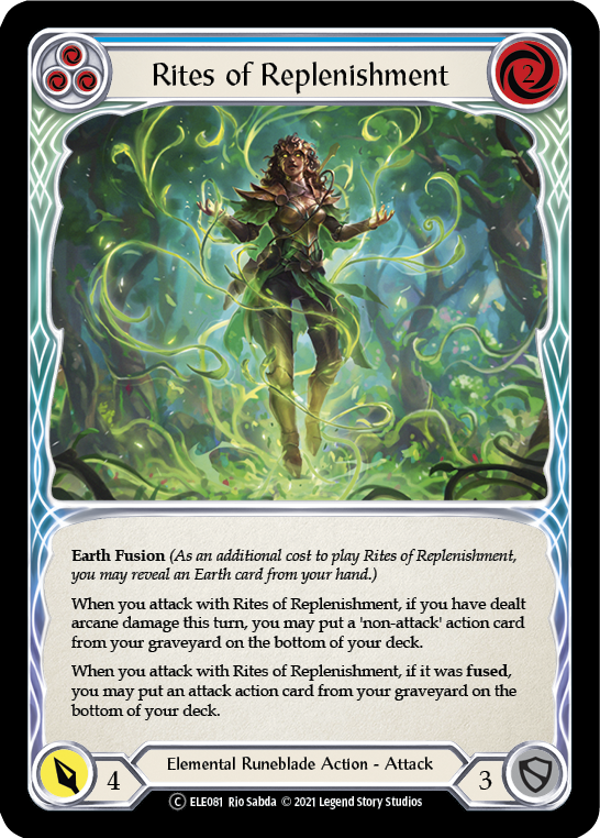 Rites of Replenishment (Blue) [U-ELE081] (Tales of Aria Unlimited)  Unlimited Rainbow Foil | Kessel Run Games Inc. 