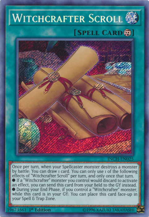 Witchcrafter Scroll [INCH-EN025] Secret Rare | Kessel Run Games Inc. 