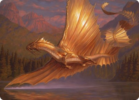 Adult Gold Dragon Art Card [Dungeons & Dragons: Adventures in the Forgotten Realms Art Series] | Kessel Run Games Inc. 