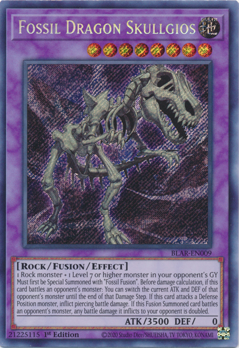 Fossil Dragon Skullgios [BLAR-EN009] Secret Rare | Kessel Run Games Inc. 