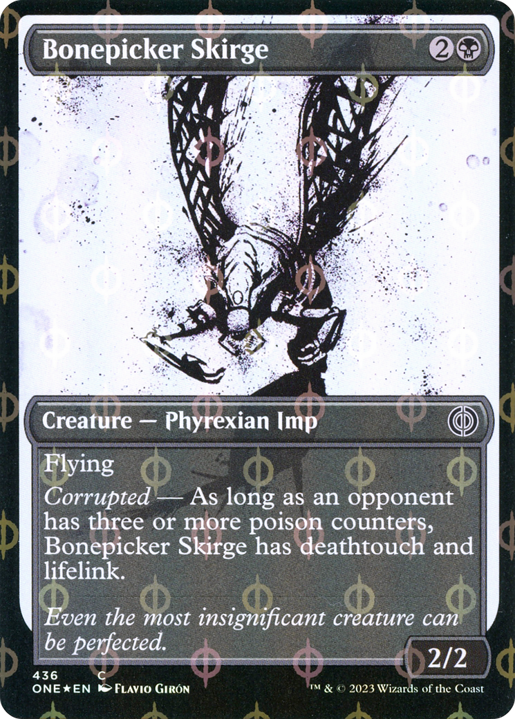 Bonepicker Skirge (Showcase Ichor Step-and-Compleat Foil) [Phyrexia: All Will Be One] | Kessel Run Games Inc. 