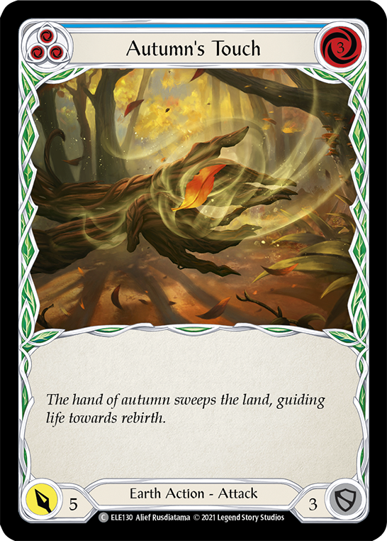 Autumn's Touch (Blue) [ELE130] (Tales of Aria)  1st Edition Rainbow Foil | Kessel Run Games Inc. 