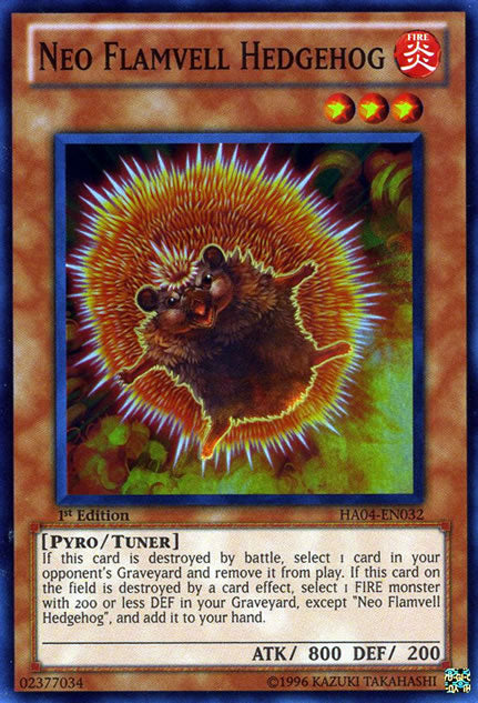 Neo Flamvell Hedgehog [HA04-EN032] Super Rare | Kessel Run Games Inc. 