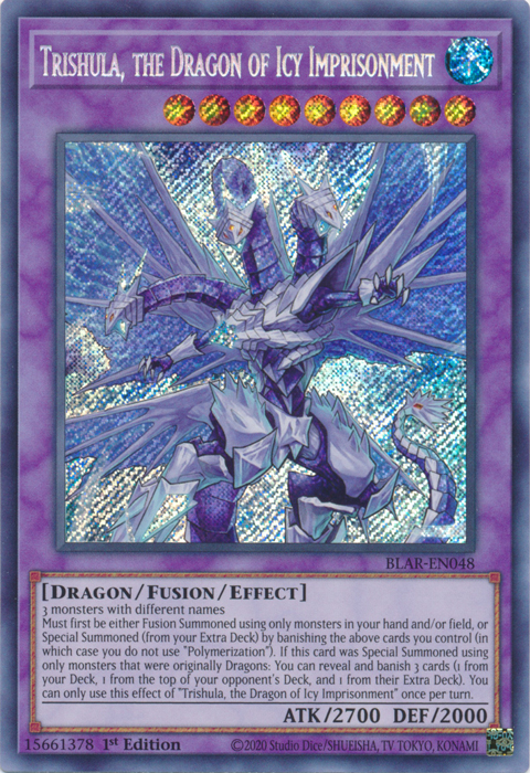 Trishula, the Dragon of Icy Imprisonment [BLAR-EN048] Secret Rare | Kessel Run Games Inc. 