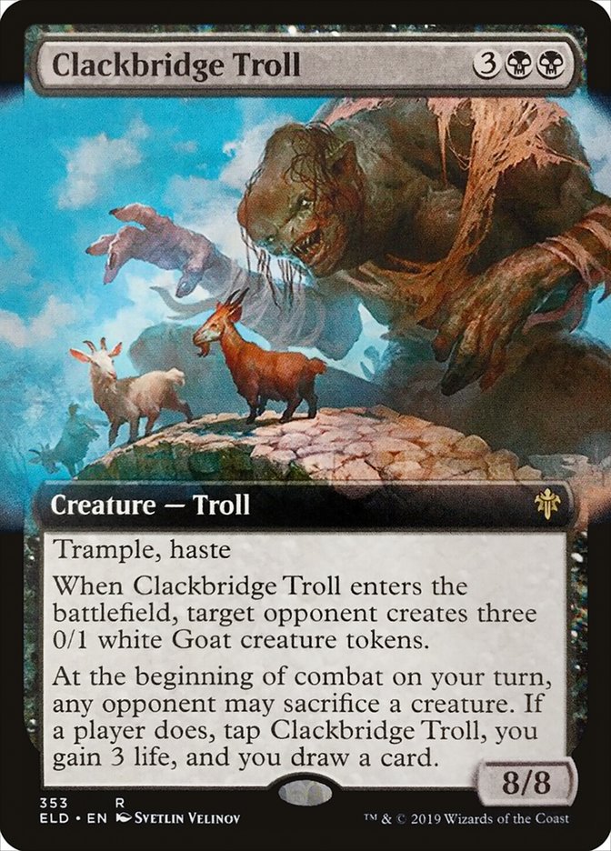 Clackbridge Troll (Extended Art) [Throne of Eldraine] | Kessel Run Games Inc. 