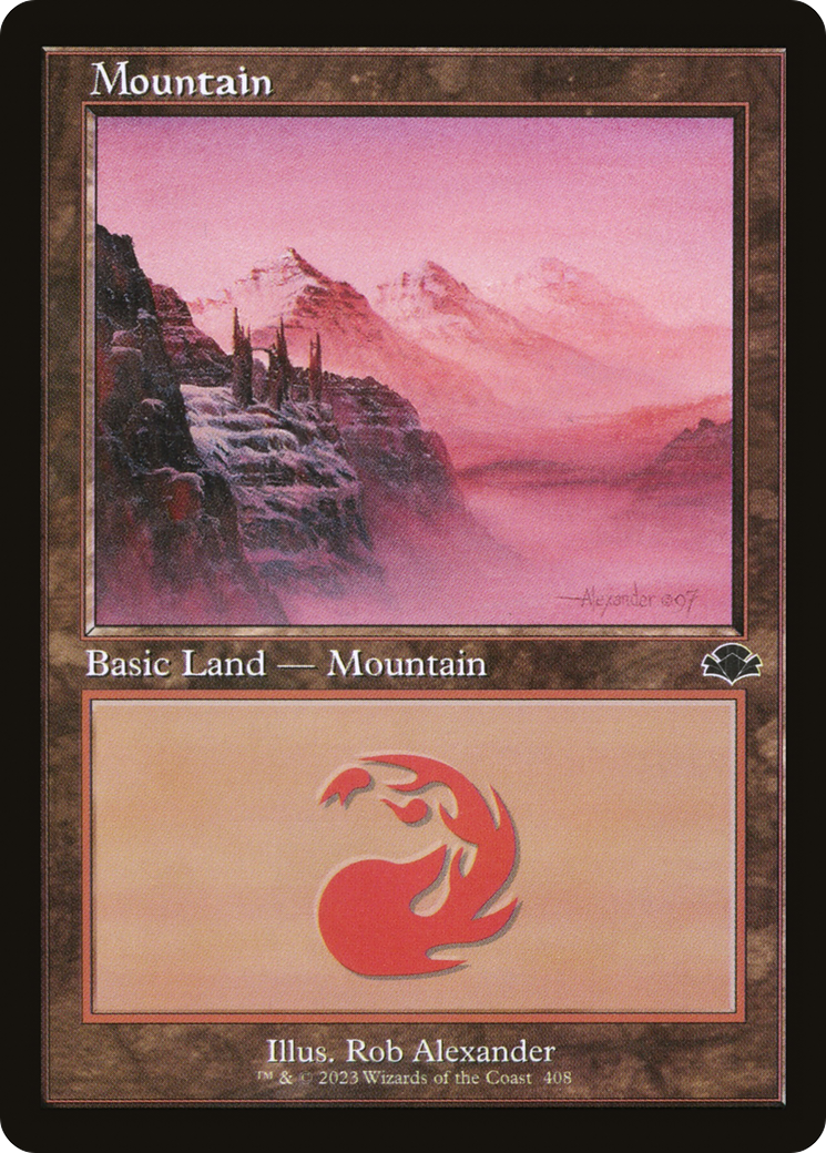 Mountain (408) (Retro) [Dominaria Remastered] | Kessel Run Games Inc. 
