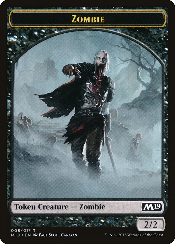 Knight // Zombie Double-Sided Token (Game Night) [Core Set 2019 Tokens] | Kessel Run Games Inc. 