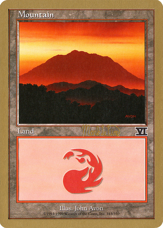 Mountain (mlp346a) (Mark Le Pine) [World Championship Decks 1999] | Kessel Run Games Inc. 