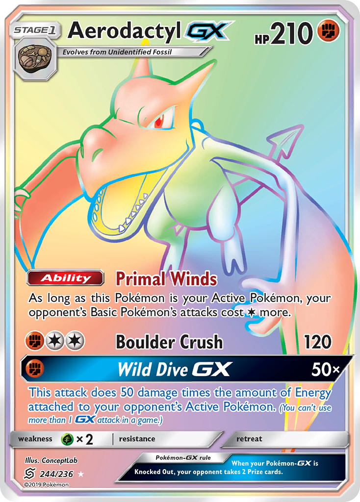 Aerodactyl GX (244/236) [Sun & Moon: Unified Minds] | Kessel Run Games Inc. 