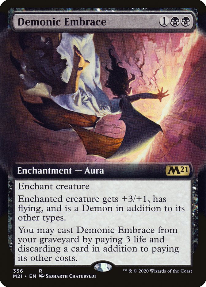 Demonic Embrace (Extended Art) [Core Set 2021] | Kessel Run Games Inc. 