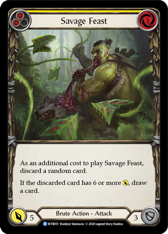 Savage Feast (Yellow) [U-WTR015] (Welcome to Rathe Unlimited)  Unlimited Rainbow Foil | Kessel Run Games Inc. 