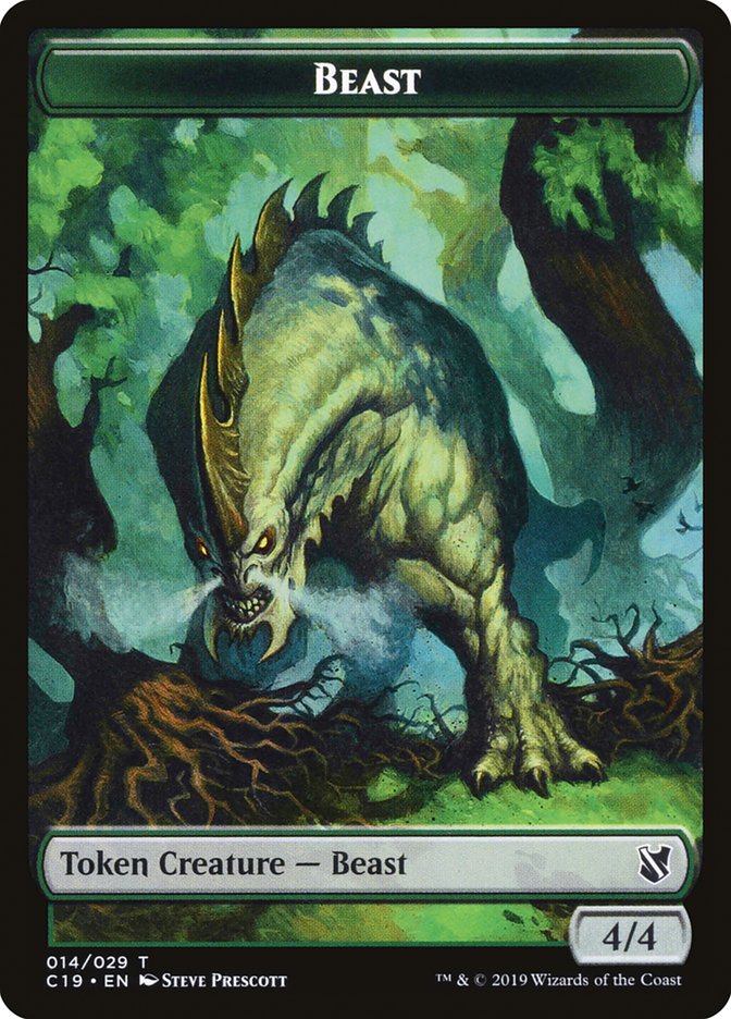 Beast (014) // Wurm Double-Sided Token [Commander 2019 Tokens] | Kessel Run Games Inc. 