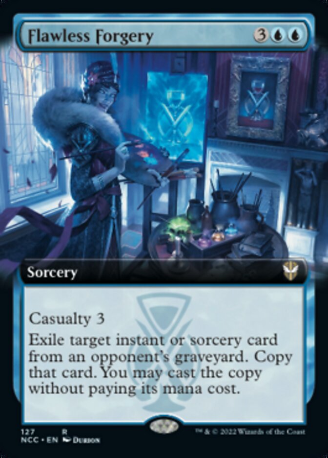 Flawless Forgery (Extended Art) [Streets of New Capenna Commander] | Kessel Run Games Inc. 