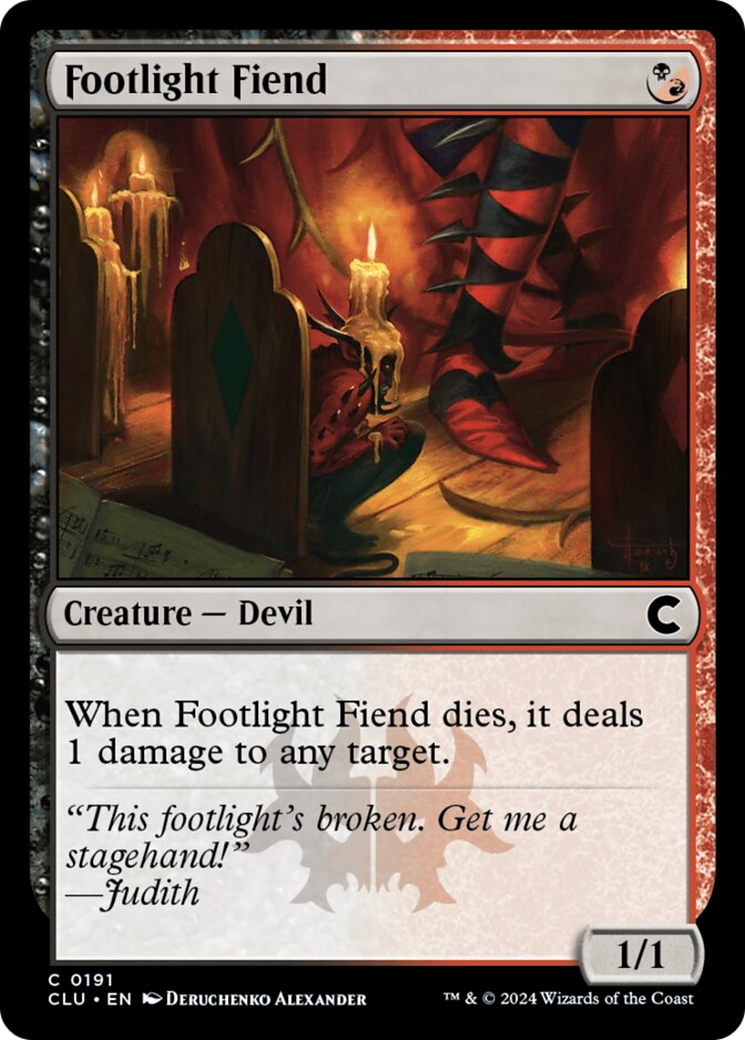 Footlight Fiend [Ravnica: Clue Edition] | Kessel Run Games Inc. 