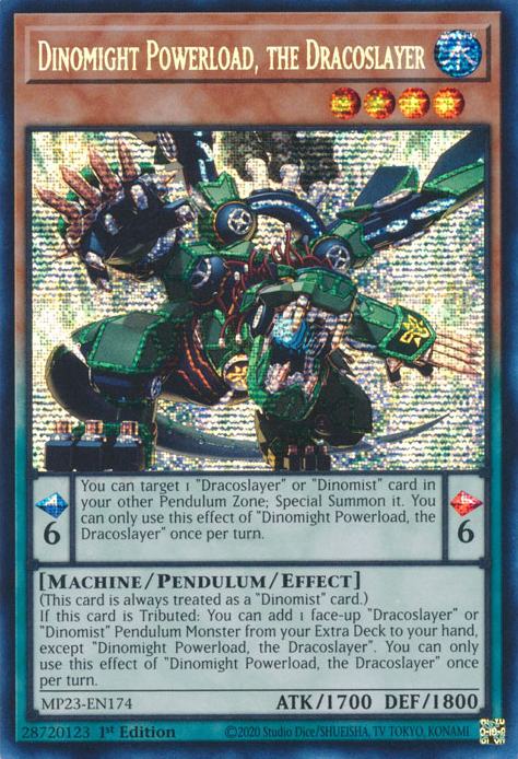 Dinomight Powerload, the Dracoslayer [MP23-EN174] Prismatic Secret Rare | Kessel Run Games Inc. 